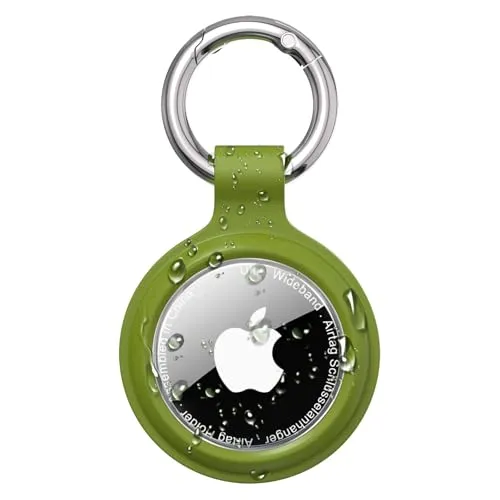 IP67 Hülle für Apple AirTag Schlüsselanhänger, Anhänger für AirTag 1 und 2 | Air Tag Hülle aus Silikon und TPU; IP67-Wasserschutz; Sicherer Halt; AirTag Anhänger für Schlüssel, Koffer; Ohne AirTag
