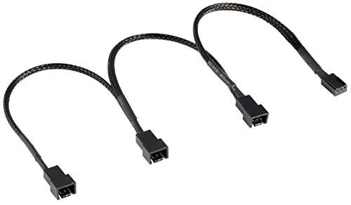 POPPSTAR Lüfter Verteilerkabel (20-20-20cm, 3-Pin Buchse auf 1x 3-Pin Stecker und 2x 2-Pin Stecker), zum Anschluss von Prozessor- und Gehäuselüftern an Mainboard
