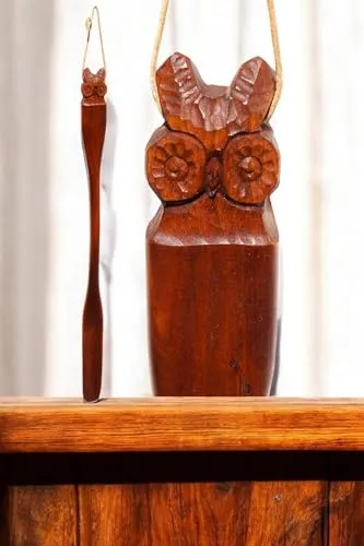 cm XXL Schuhanzieher Eule - Handgeschnitzter Schuhlöffel - Schuhlöffel aus heimischem Holz, traditionell handgeschnitzt in Thüringen seit 1835. Mit einzigartigem Eulendesign, das beim Deutschen Patentamt geschützt ist.