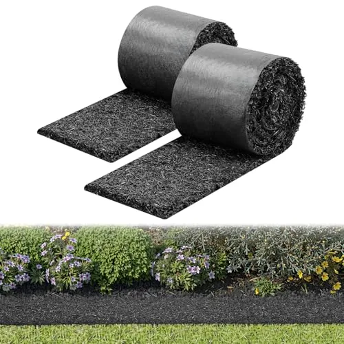 VEVOR Gummimulchmatte 2er Set, 356x14 cm, Unkrautbarriere für den Garten