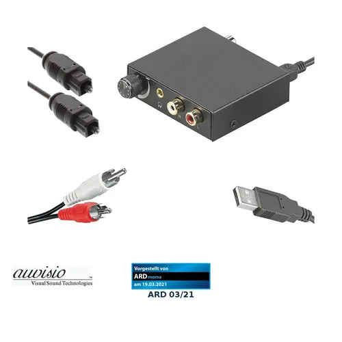 auvisio Audio-Konverter digital zu analog, mit optischem Audio- & Cinch-Kabel