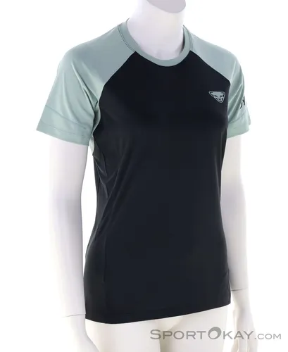 DYNAFIT Damen Alpine Pro T-Shirt, Black Out jadelite-5420, M - Sportliches Damen T-Shirt für alpine Abenteuer, atmungsaktiv und schnelltrocknend für höchsten Komfort beim Sport.