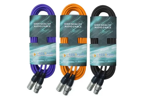 keepdrum keepdrum Mikrofonkabel Set XLR 6m Orange Lila Schwarz Audio-Kabel, XLR 3-polig