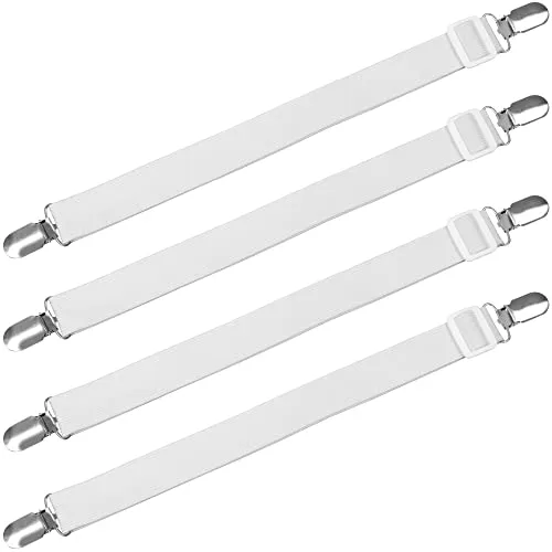 TRIXES Weiße Bettlakenhalter x4