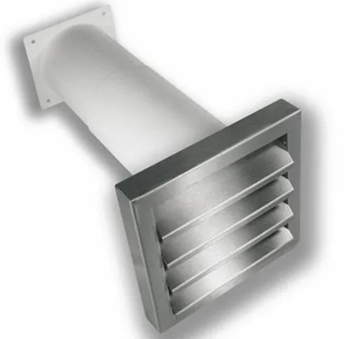Flachkanal Teleskop-Mauerkasten 110x54mm für Dunstabzug - Effizienter Mauerkasten für Abluft, ideal für Küchen. Kompakt und aus robustem Material, sorgt er für eine optimale Luftzirkulation. Einfache Wandmontage garantiert.