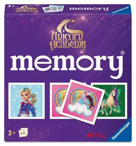 Ravensburger Unicorn Academy Mini Memory Game for Kids Age 3 Years Up - 2 to 6 P