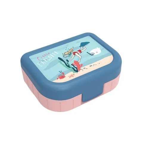 Rotho Snackbox 1l Memory Kids Little Explorer Mädchen Horizon blue