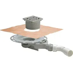 Viega Badablauf Advantix 4980.60 DN 40/50 - Sanitärinstallation mit herausnehmbarem Geruchverschluss und verstellbarem Ablaufbogen, ideal für flexible Abdichtungslösungen.
