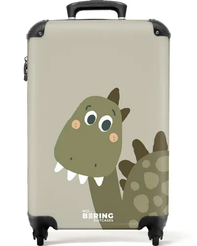 NoBoringSuitcases.com© Kinderkoffer Dinosaurier - Trolley für kleine Abenteurer - Koffer für Kinder im Dino-Design, 4 wendige Rollen und wasserabweisend. Perfekt für Reisen und Abenteuer mit einem Volumen von 36 l.