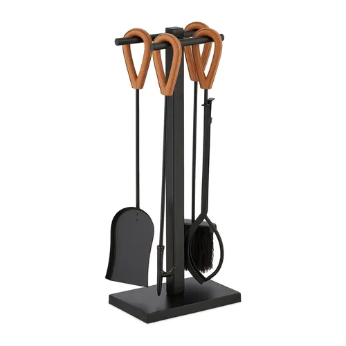 Kaminbesteck 5-teilig - Feuerfestes Kaminzubehör - Kaminzubehör für stilvolle Kamine, langlebig und modern im Design. Ideal für eine sichere und praktische Nutzung.