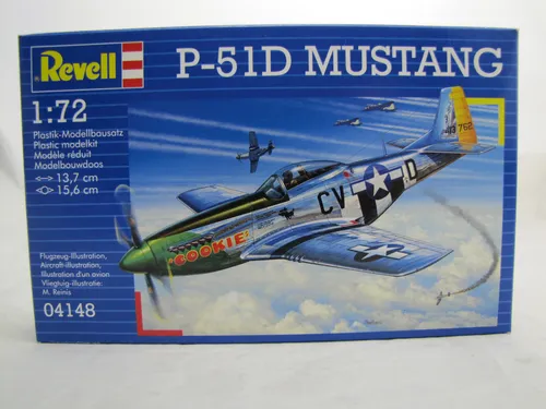 Revell Modellbausatz Flugzeug 1:72 - P-51D Mustang im Maßstab 1:72, originale Nachbildung mit vielen Details und anspruchsvollem Level 3