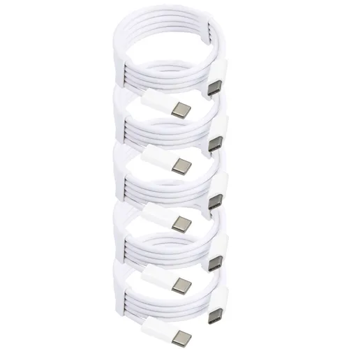 5x USB-C auf USB-C-Ladekabel 1 Meter Weiß