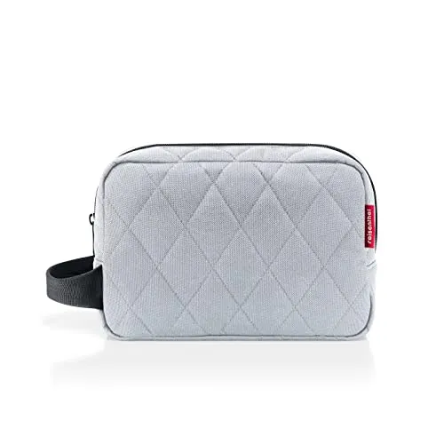 reisenthel cosmeticpouch M Rhombus Light Grey - Kulturbeutel für Kosmetik, Ladekabel und persönliche Gegenstände