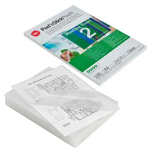 GBC Laminierfolie Peel'nStick™ glänzend 125 µm | 100 Stk für A4 - Laminierfolie für A4-Dokumente, selbstklebend und glänzend. Schützt Ihre Arbeiten vor Wasser und Schmutz mit einer Stärke von 125 µm für langlebige Ergebnisse.