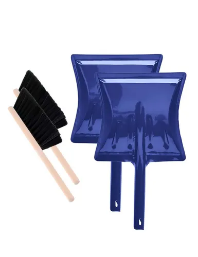 Garronda Reinigungsbürsten-Set Metall Kehrschaufel Set mit Kehrblech und Handbesen GD-0172, (Kehrschaufel Metall und Handfeger Set, 2-tlg)