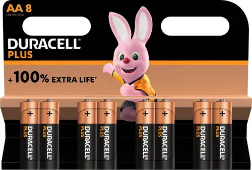 Duracell 8er-Pack AA Mignon Batterien LR06 - Leistungsstarke Alkali-Mangan-Batterien für zuverlässige Energie in Elektronikgeräten