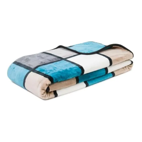 liebling Cashmere Decke, Wohndecke, Kuscheldecke, 100% Polyester - Mikrofaser, 150 x 200 cm, Farbe: Aqua/Taupe/Petrol