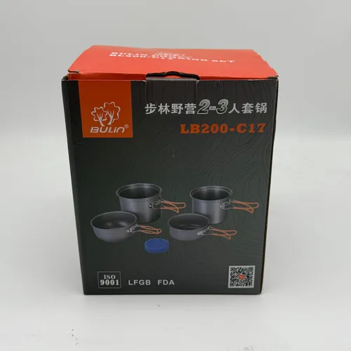 Bulin Camping Geschirr Set 2-3 Personen Kochgeschirr Aluminium Campingtöpfe