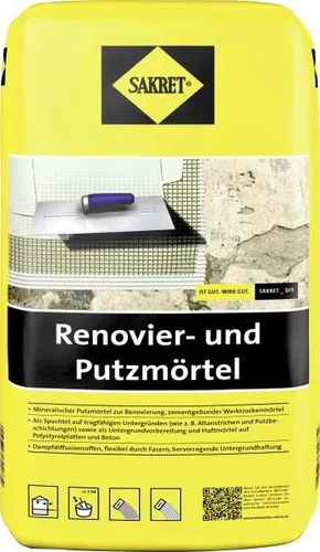 SAKRET Renovier- und Putzmörtel 25 kg Sack von SAKRET