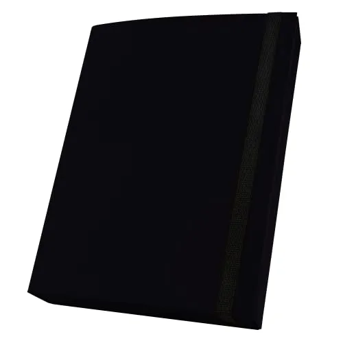 Netuno Sammelmappe A4 Pappe 50 mm schwarz Dokumentenmappe Klappordner Kartonmappe mit Gummizug Mappe PP 1 Stück