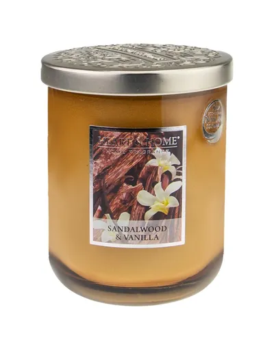 Heart & Home Duftkerze Sandelholz & Vanille 340 g - Kerzen & Teelichter: Hochwertige Sojawachs-Duftkerze in großem Glas, sorgt für ein entspannendes Ambiente mit dem warmen Duft von Sandelholz und Vanille.