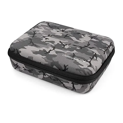 deleyCON Tasche Hardcase für GoPro Actionkamera & GoPro Zubehör Robust Strapazierfähig Staubschutz Aufprallschutz Spritzwasserschutz für GoPro HERO 13 HERO 12 HERO 11 HERO 10 HERO 9 Gr. L - Camouflage