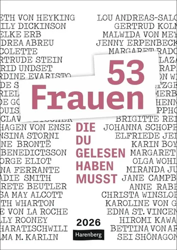 Harenberg 53 Frauen, die du gelesen haben musst Wochen-Kulturkalender 2026