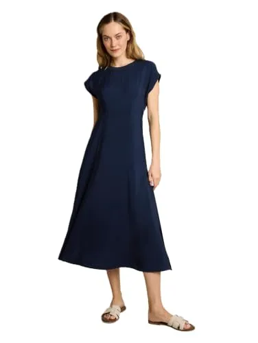 TOM TAILOR Midi-Kleid mit Eingriffstaschen in blau von Tom Tailor