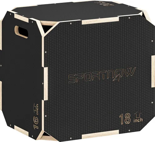 SPORTNOW 3 in 1 Plyo Box, Sprungbox, eckenfreie Plyometric Plattform mit Griff