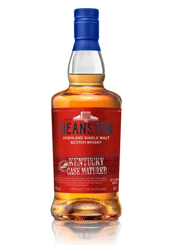 Deanston Kentucky Cask Matured - Single Malt Scotch Whisky - Whisky mit Bourbonfass-Reifung, bietet köstliche Karamell- und Vanillearomen, ideal für Liebhaber milder, ungetorfter Whiskys.