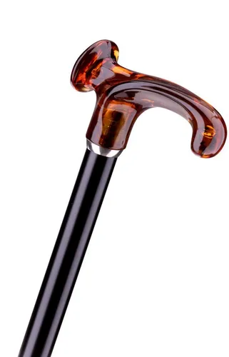 Gehstock Relax OSTSEE GOLD - Verstellbarer Metallstock mit anatomischem Griff - Sport-Gehstock mit elegantem Bernstein-Design, verstellbar von 78-100 cm und stabilen Gummipuffer für sicheren Halt.