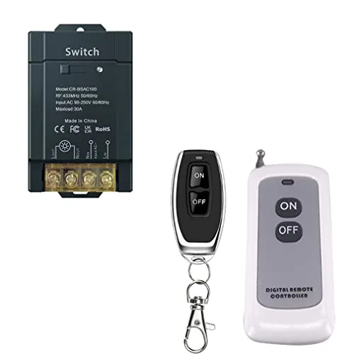 COLOROCK Fernsteuerungs Schalter, AC 100V/110V/220V/230V/240V, Wirless RF Lichtschalter für Haushaltsgeräte Pumpensicherheitssysteme, Türvorhang, Tor etc. mit 1680ft Long Range