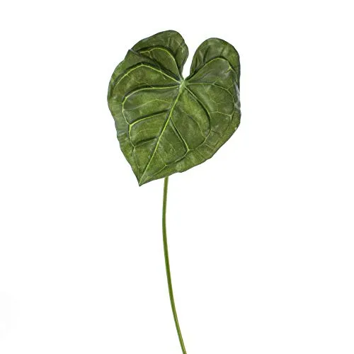 artplants.de Künstliches Anthurium Flamingoblume Blatt, grün, 67cm - Deko Blatt