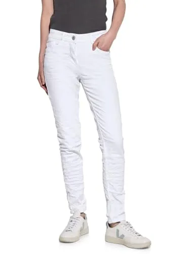 Cecil Damen High Waist Jeans Weiß 27W / 30L in weiß von CECIL