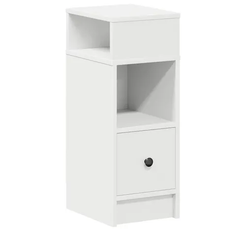 vidaXL Nachttisch mit Schublade Weiß 25x31x66 cm von vidaXL