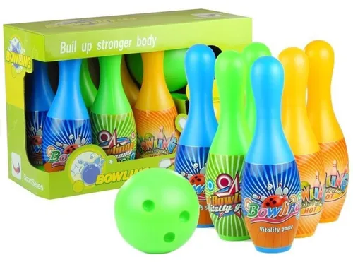 Produktbild Leantoys Bowling Set 6 Bowling Pins + Bowling Ball Sportspiel