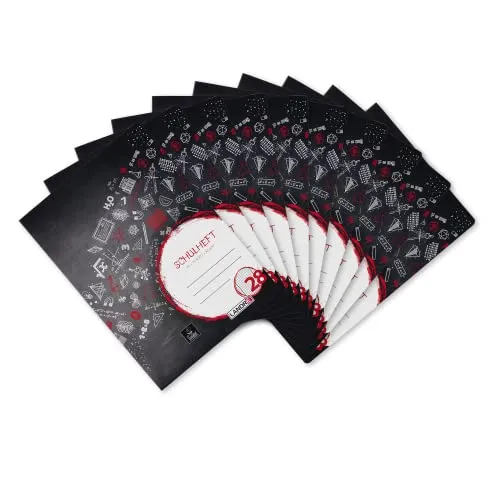 Landré Schulheft A4, 16 Blatt, Lineatur 28, kariert mit Rand, 10 Stück