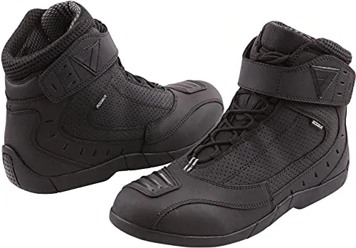 Modeka Black Rider Motorradstiefel in Schwarz, Größe 43 - CE-zertifizierte Motorradstiefel mit verstärkten Bereichen für optimalen Schutz und Komfort, ideal für sportliche Fahrten.