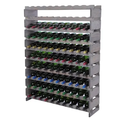 PROREGAL® Weinregal VINOTECA FLEX PRO 100 Flaschen Grau - Weinregal für 100 Flaschen, speziell für 1-Liter-Flaschen geeignet, mit abgerundeten Kanten für mehr Sicherheit – ideal für Zuhause oder den professionellen Einsatz.