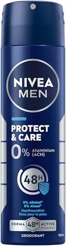 NIVEA MEN Protect & Care Deo Spray - Deodorant für Männer, 48h Schutz ohne Aluminium und Ethylalkohol, besonders hautfreundlich und mild zur empfindlichen Haut.
