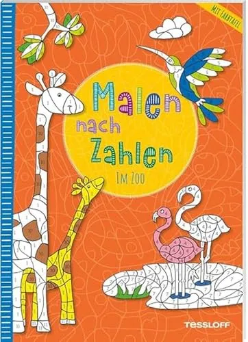 Malen nach Zahlen. Im Zoo | Mit ausklappbarer Farbtafel | 24 Motive mit Überraschungseffekt | Für Kinder ab 7 Jahren: Mit ausklappbarer Farbtafel (Malbücher und -blöcke)