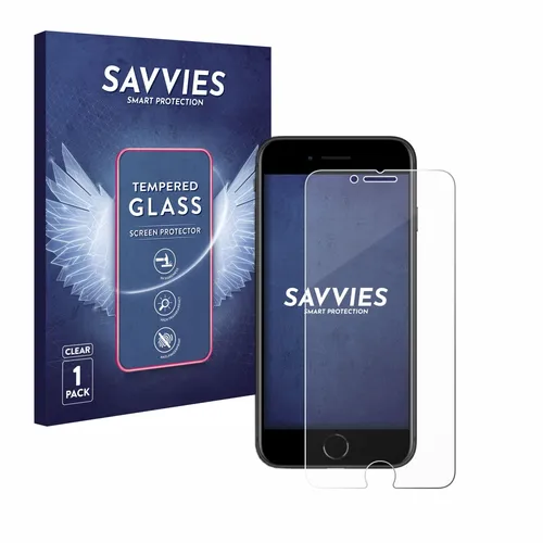 Savvies Schutzglas für Apple iPhone SE 2 / SE 3 Echt Glas Panzer Display 9H