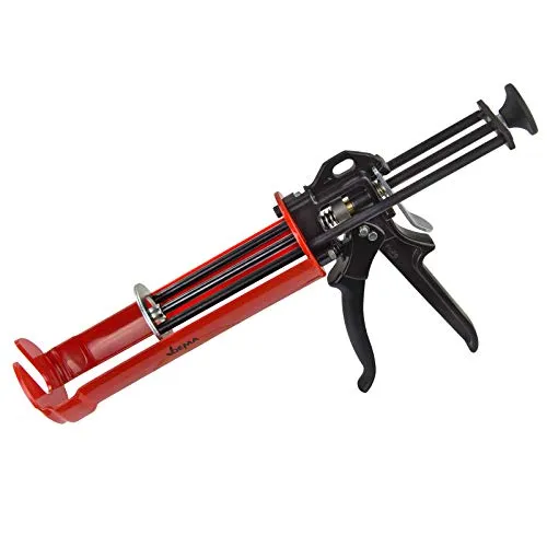 DEMA Kartuschenpistole 310ml - Präzise Silikonspritze mit Metallgehäuse - Kartuschenpressen für Dichtstoffe, ideal für Bau- und Renovierungsarbeiten, mit 3-fach Führung für exaktes Auftragen und stabiler Profi-Ausführung aus Aluminium und Stahl.