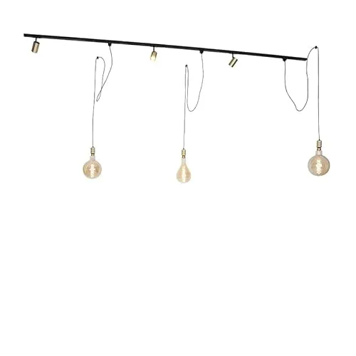 Qazqa Schienensystem-Sets Iconic Cavalux Jeana, 3-flammig, Gold - Modernes Schienensystem aus Aluminium mit goldenen Strahlern, ideal zur individuellen Beleuchtung über Couchtisch und Sofa.