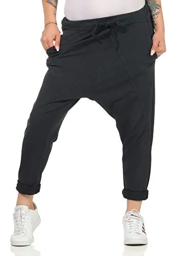 Damen Jogginhose im Boyfriend-Style Sweatpants für Freizeit Sport und Fitness 104 (36-40, Dunkelgrau)