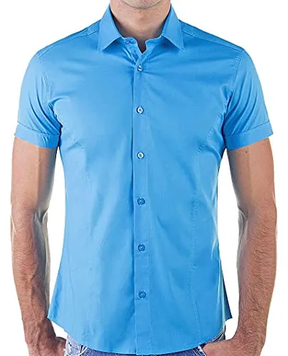 Redbridge Stilvolles Hemd Freizeithemd Kurzarm Business Casual Blau M