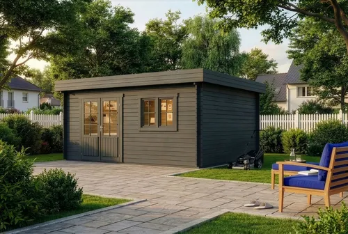 Alpholz Gartenhaus Spree-28 B, BxT: 520x420 cm - Gartenhaus mit hochwertigem Massivholzdach und 28 mm Wandstärke, schützt vor Schimmel und Schädlingsbefall dank werkseitiger Imprägnierung. Ideal für Gartenliebhaber, die Stabilität und modernes Design schätzen.