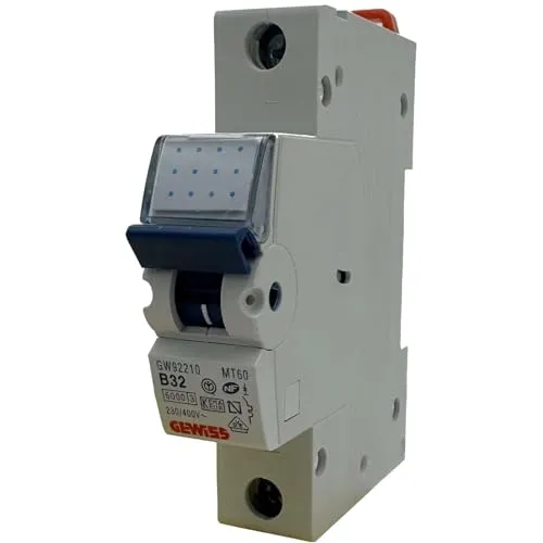 1x Gewiss Leitungsschutzschalter MT 60 | 1-polig B 32A | 230–400 V | GW92210 | Baureihe 90 MCB | 6kA/10kA Schaltvermögen | nach IEC/EN 60898-1 | für Wohnbau, Gewerbe & Industrie