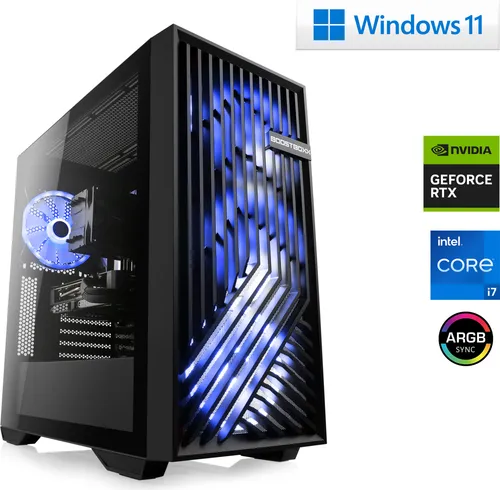 Gaming PC Intel Core i7-14700F, 5400 MHz, GeForce RTX 4060, 16 GB DDR5-RAM, 1000 GB M.2 SSD, USB 3.2, Windows 11 Home | M10830H