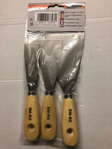 BrüderMannesmann Spachtel Breite 30, 50 und 80mm, Malerspachtel aus Stahl, mit Holzgriff